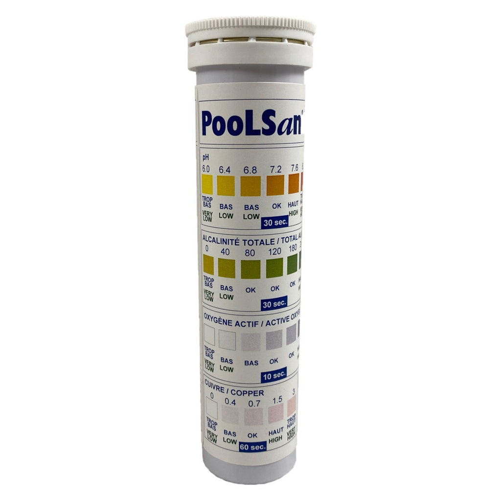 PoolSan 4 in 1 Test Strips pH, Cu, Active Oxygen (MPS), Total Alkalinity (TA) - PoolSan Official UK Site