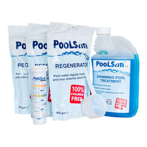 PoolSan large Non-Chlorine Chemical Maintenance kit for Above-ground Pools up to 16ft - PoolSan Official UK Site