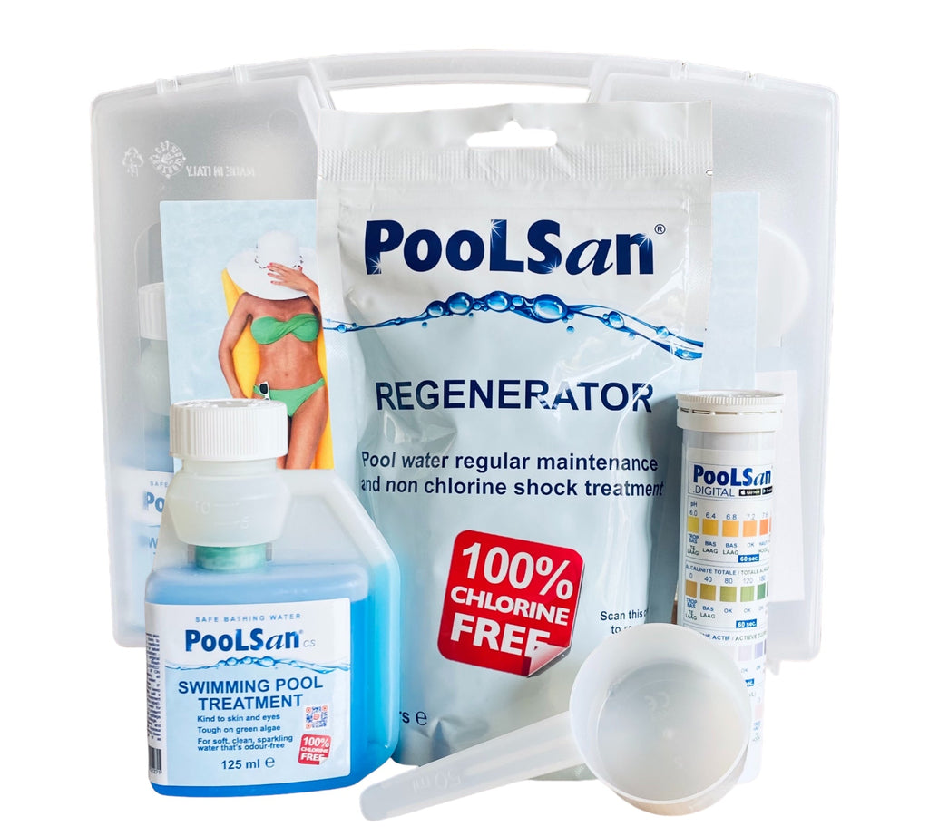 PoolSan Small Non Chlorine Chemical Maintenance kit for Above-ground Pools up to 10ft - PoolSan Official UK Site